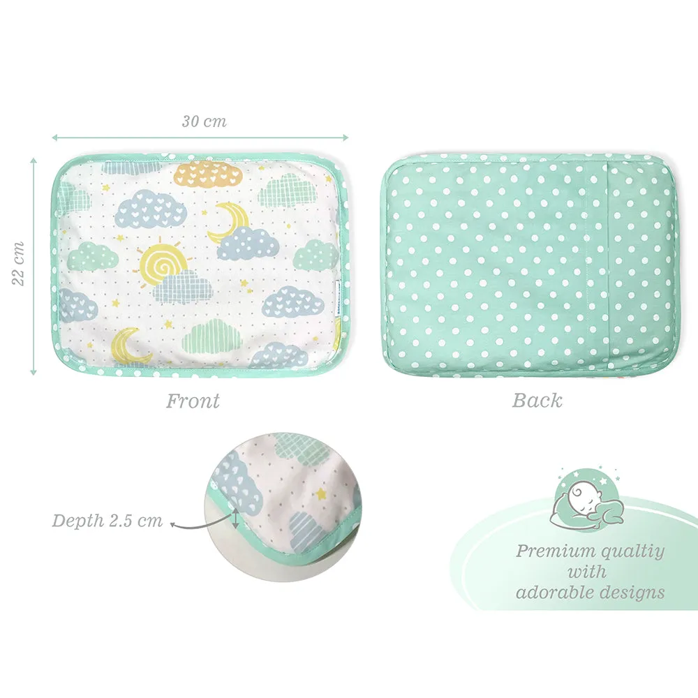 Abracadabra Head Shaping Mustard Seed Rai Pillow With Lavender Essentail Oil (Lost in Clouds) - Sea Green