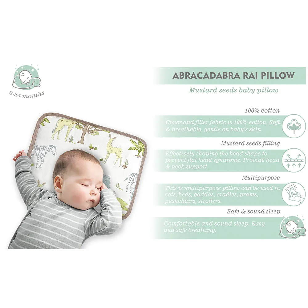 Abracadabra Head Shaping Mustard Seed Rai Pillow with Lavender Essentail Oil (Savanna) - Green