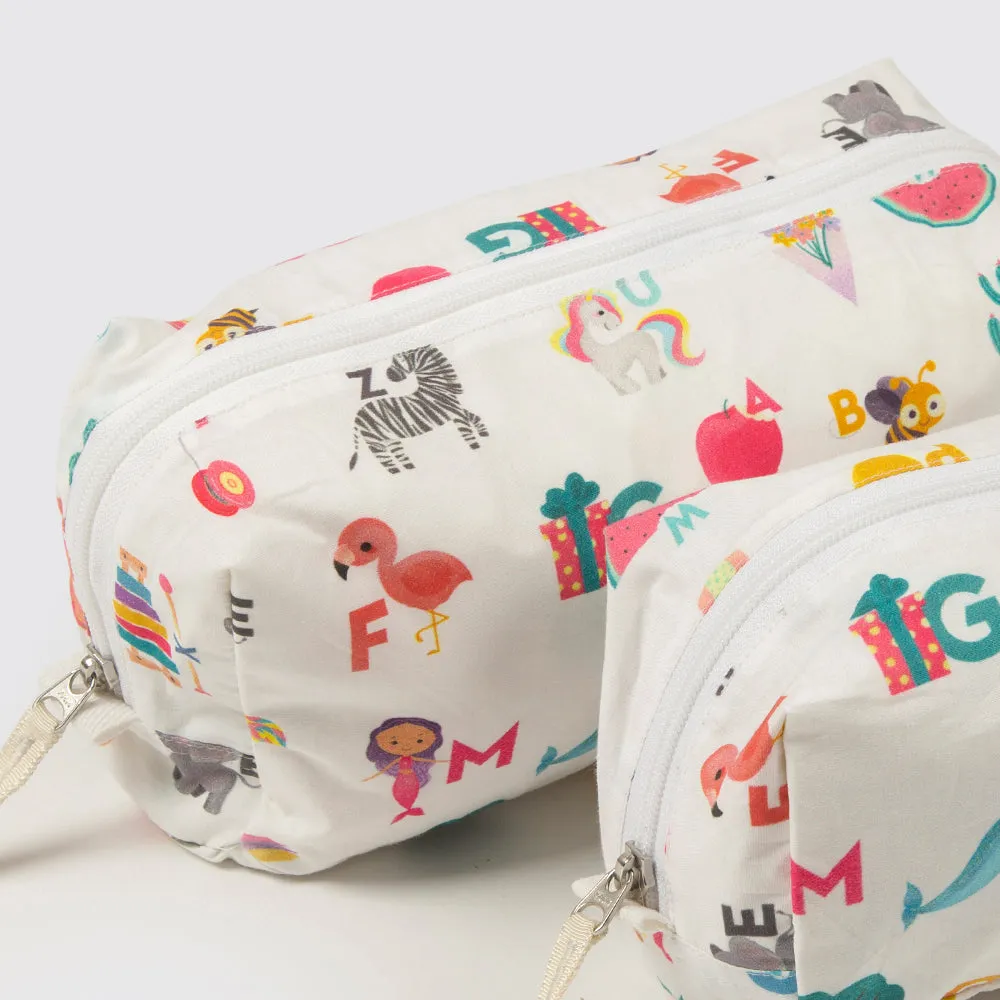 Alphabets Pink Organic Travel Pouch