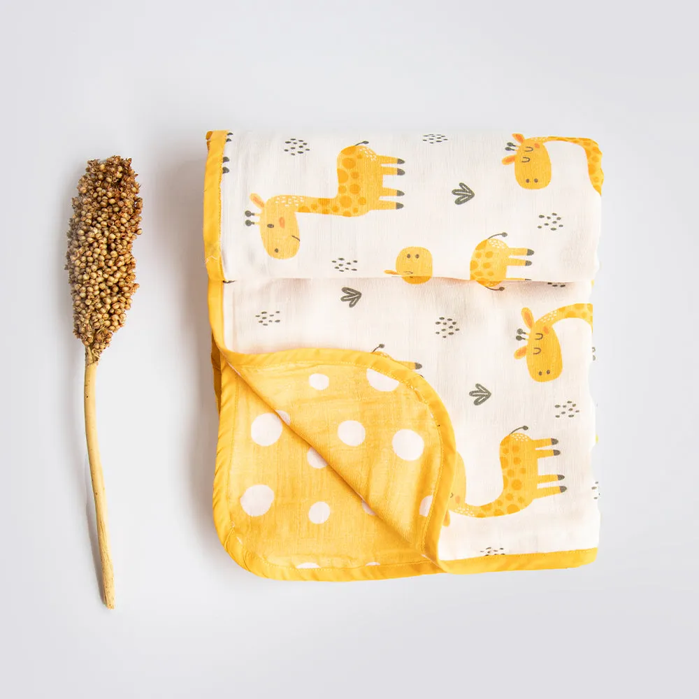 Baby Giraffe - Reversible Muslin Blanket