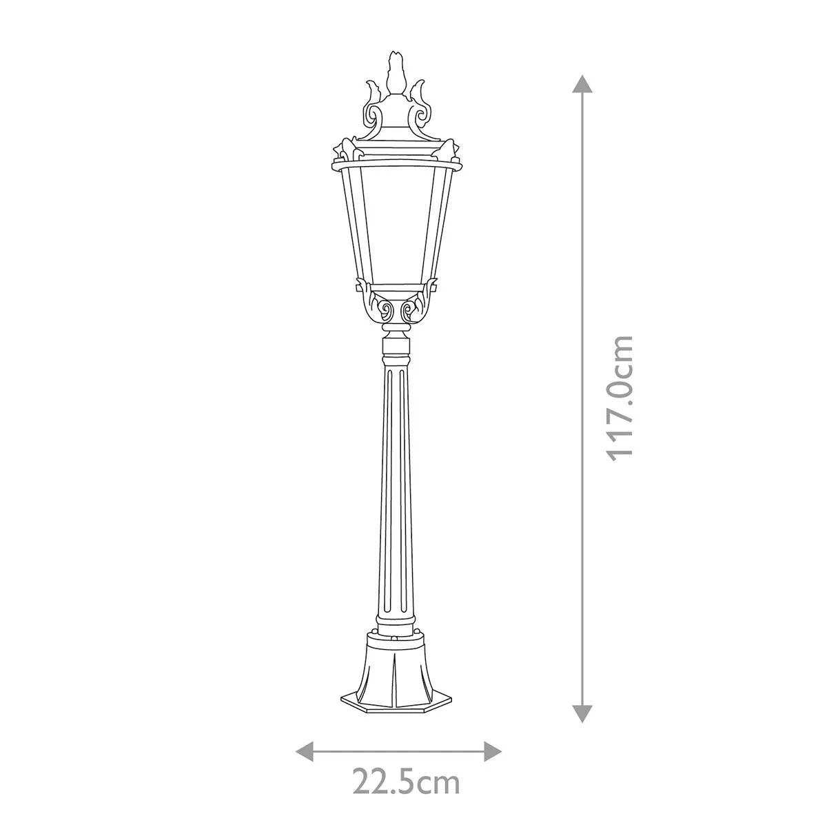 Baltimore 1 Light Medium/Large Pillar - Weathered Bronze IP44 E27