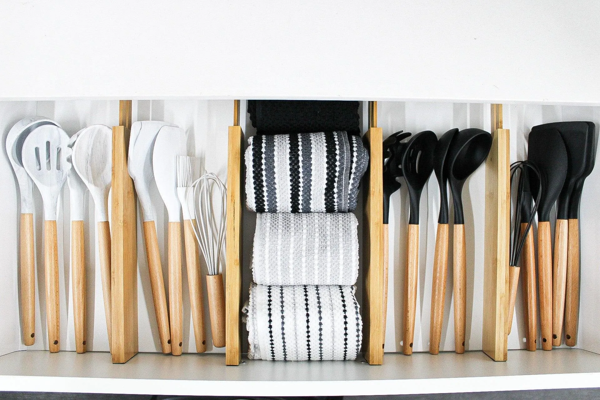 Bamboo Expandable Drawer Dividers - Set of 3