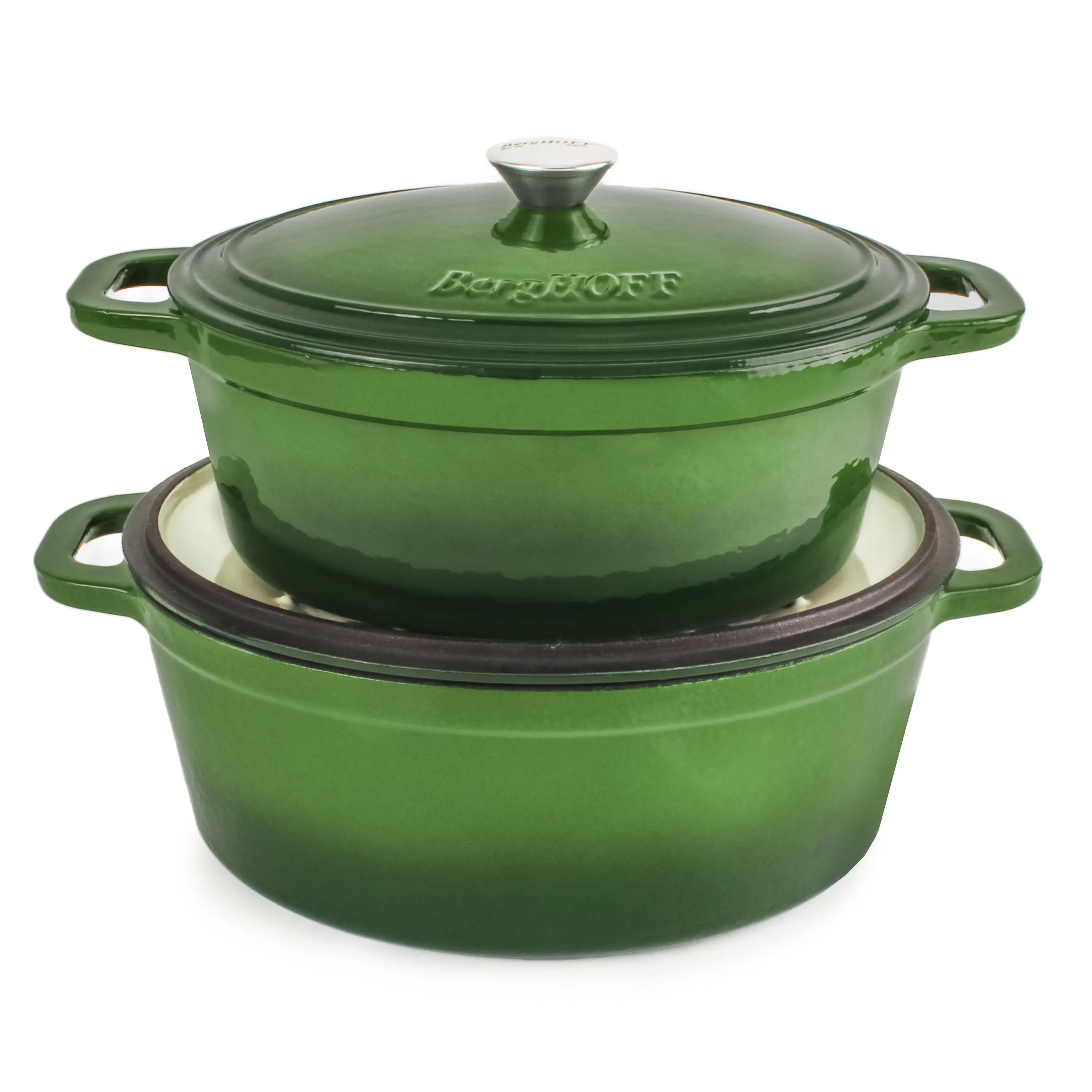 BergHOFF Neo 4pc Cast Iron Cookware Set, 5qt. & 8qt., Green