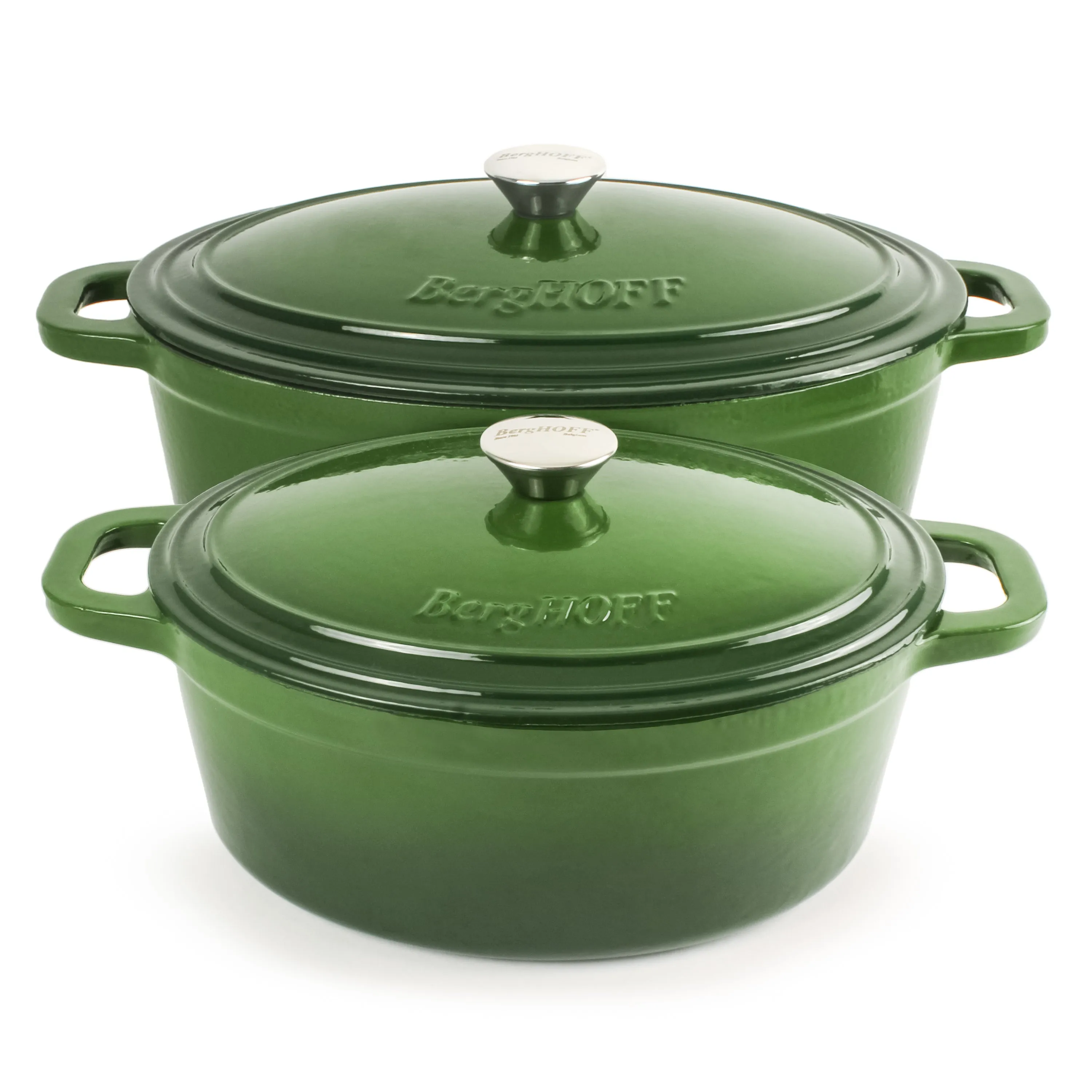 BergHOFF Neo 4pc Cast Iron Cookware Set, 5qt. & 8qt., Green