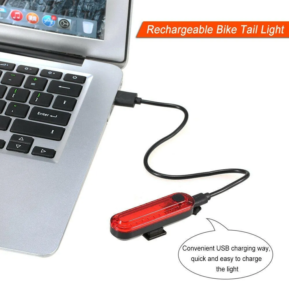 Bike Tail Light Waterproof 50 Lumens Rechargeable LED Bicycle Light