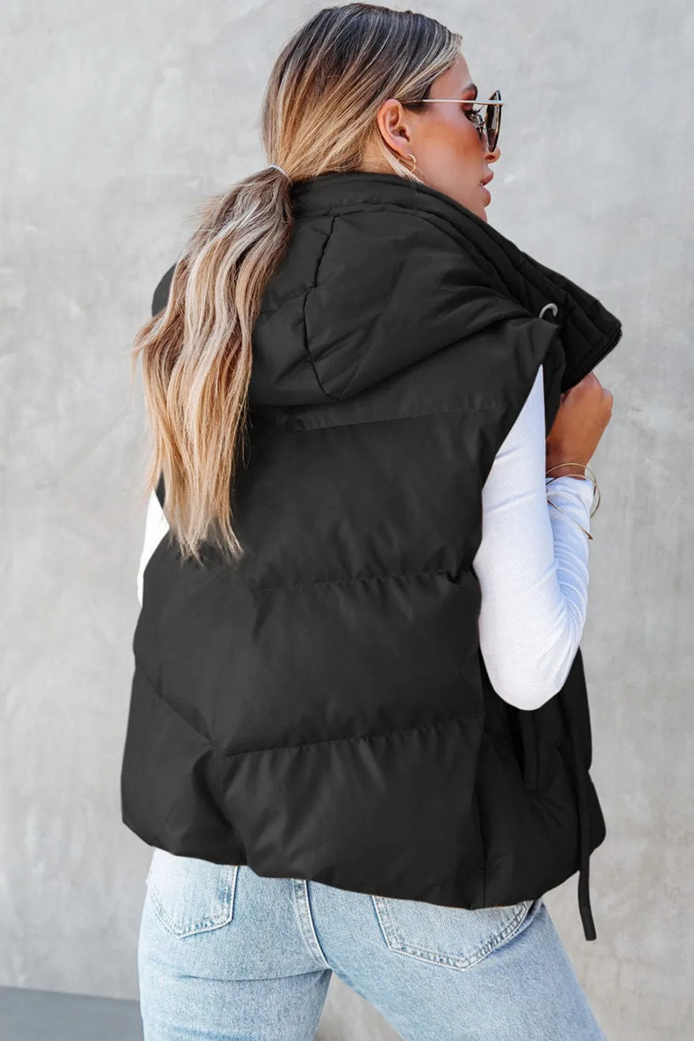 Black Quilted Padded Vest