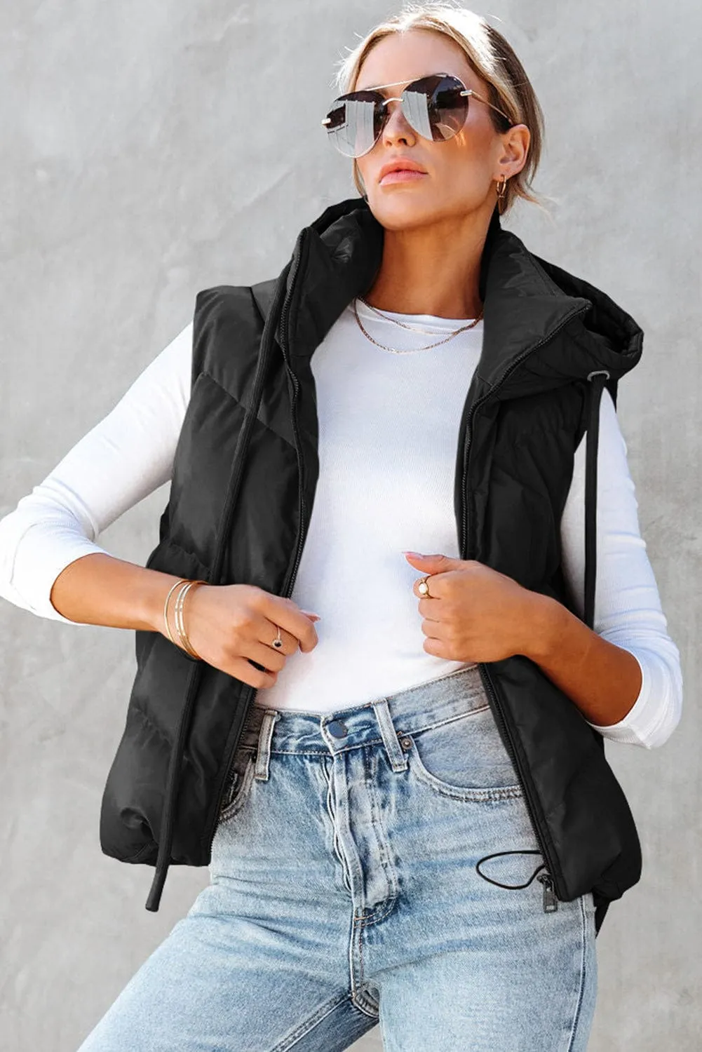 Black Quilted Padded Vest
