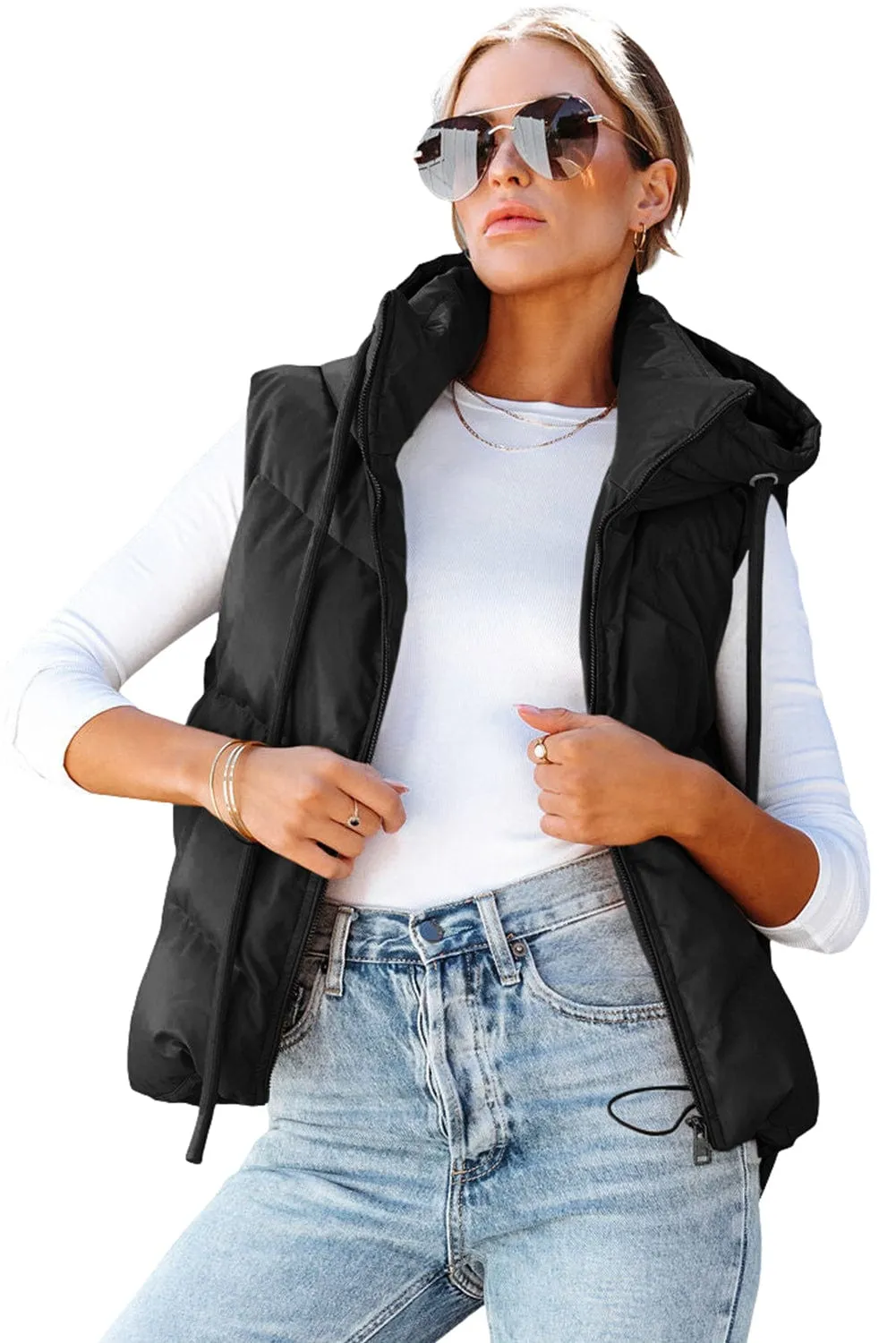 Black Quilted Padded Vest