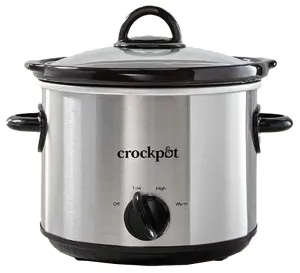 Crock-Pot 2135591 Slow Cooker, 3 qt Capacity, 110 VAC, 3200 W, Manual, Stainless Steel/Stoneware, Silver :EA: QUANTITY: 1