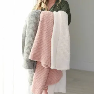 CuddleLane Luxe Waffle Blankets | Solids