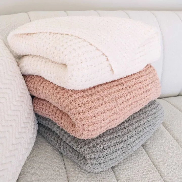 CuddleLane Luxe Waffle Blankets | Solids