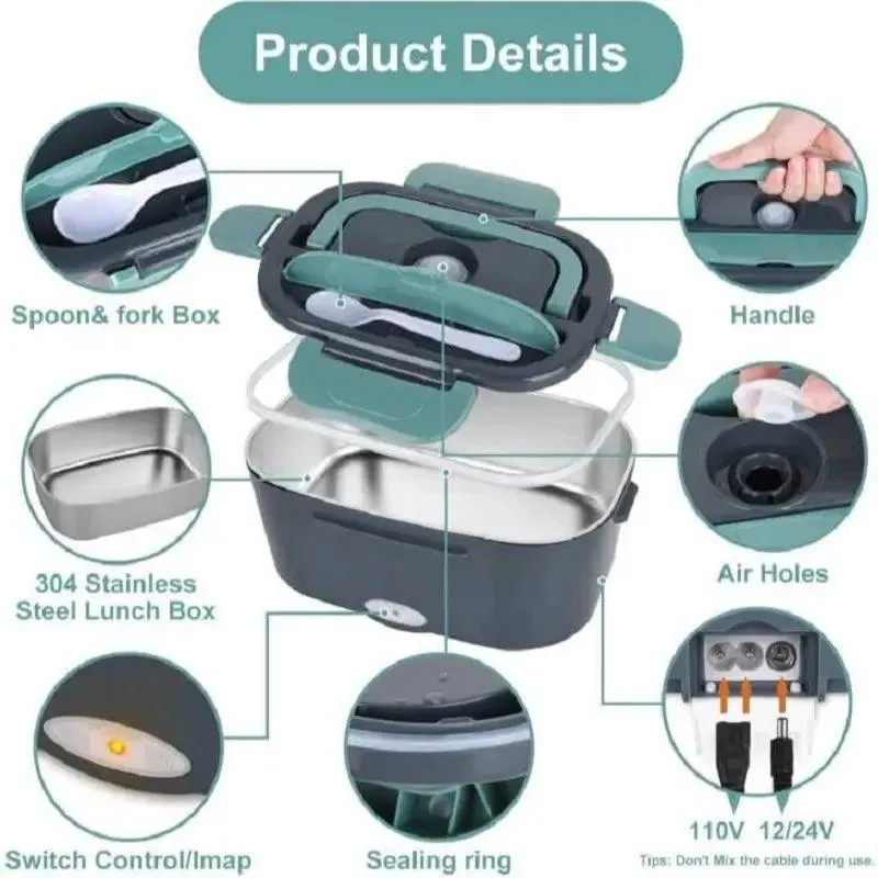 Electric Lunch Box: Versatile Food Warmer for Home and On-the-Go Meals
