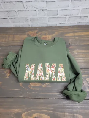 Fall Floral Mama crewneck for women