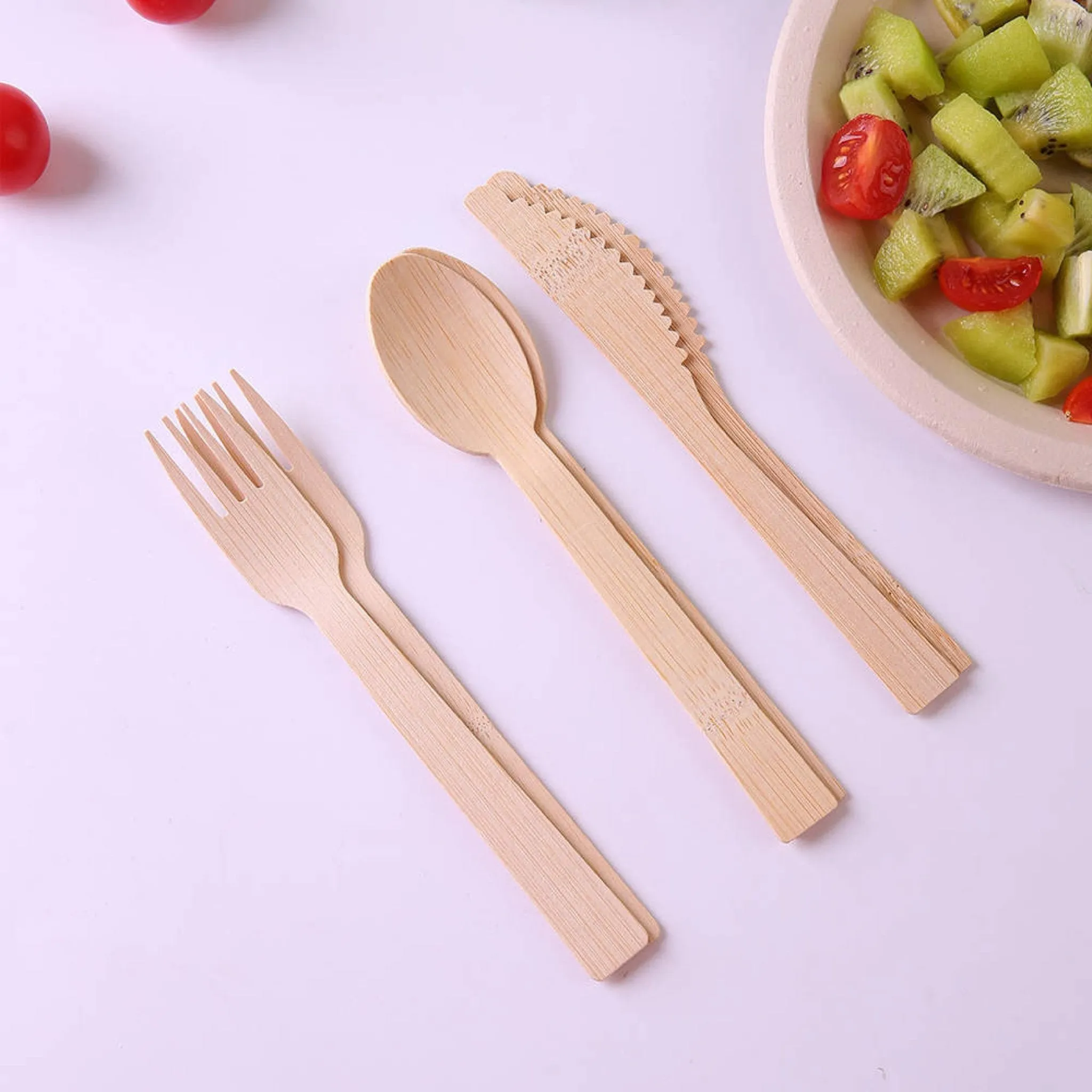 Holy City Straw Company Wrapped Bamboo Cutlery Set
