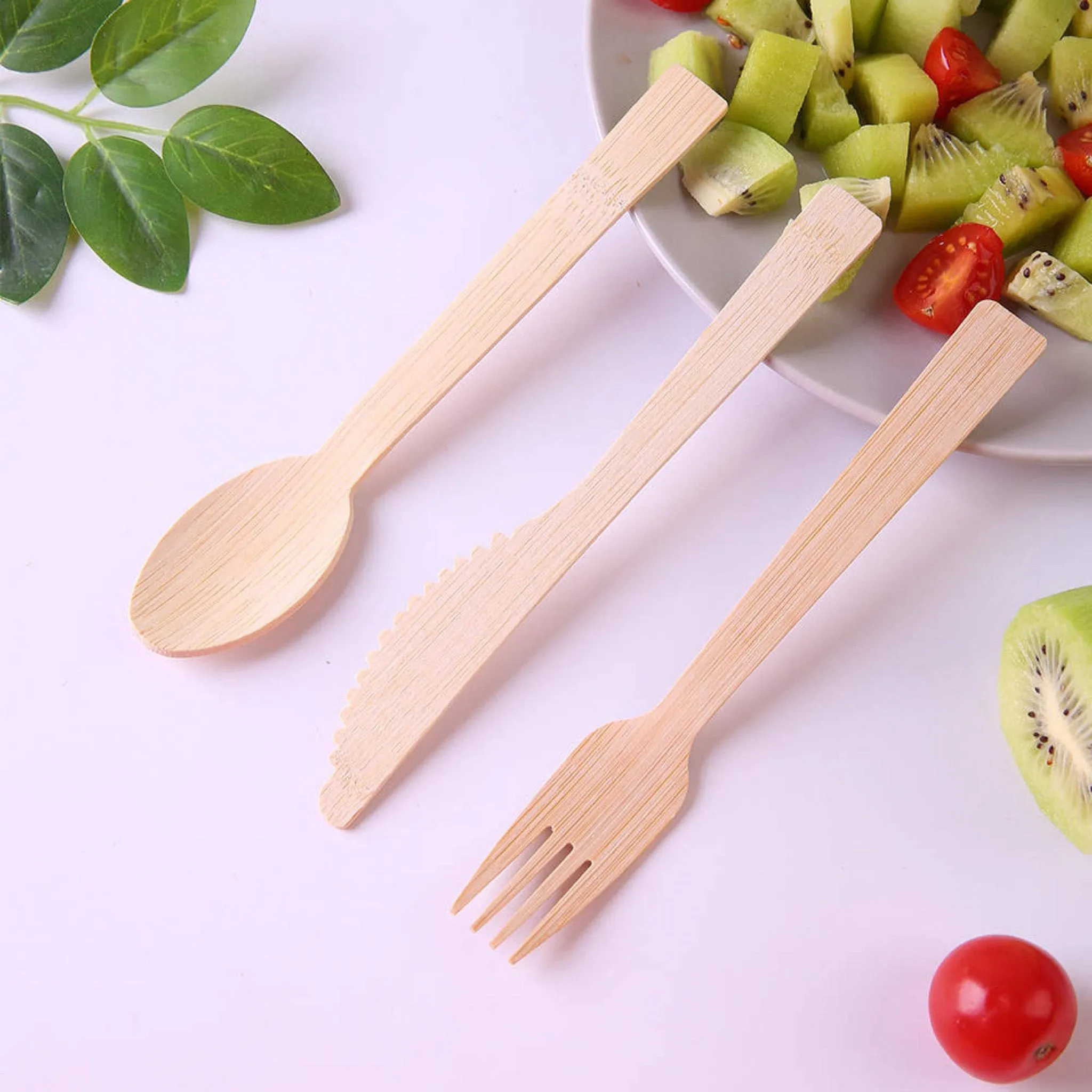 Holy City Straw Company Wrapped Bamboo Cutlery Set