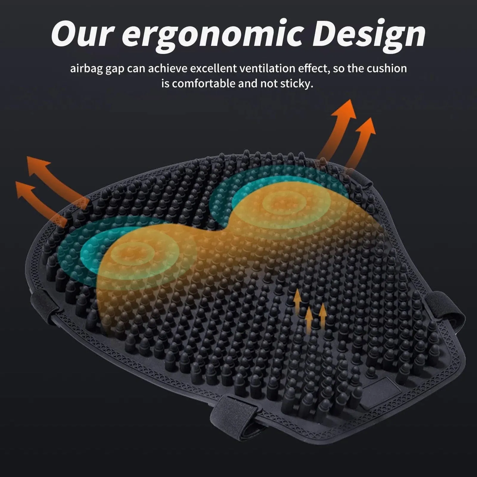 Motorcycle Silicon Seat Cushion Ergonomic Cushion Pressure Relief Ride for Riding to Relieve Pressure Absorb Shock Resist Slip