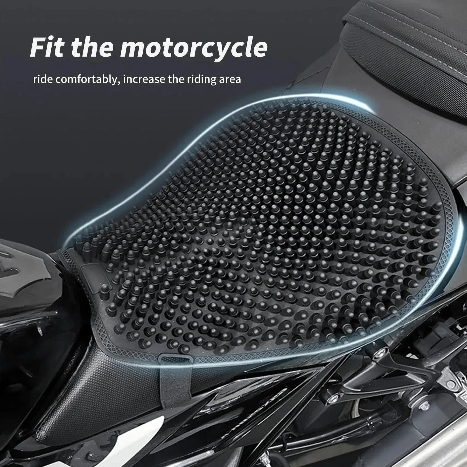 Motorcycle Silicon Seat Cushion Ergonomic Cushion Pressure Relief Ride for Riding to Relieve Pressure Absorb Shock Resist Slip