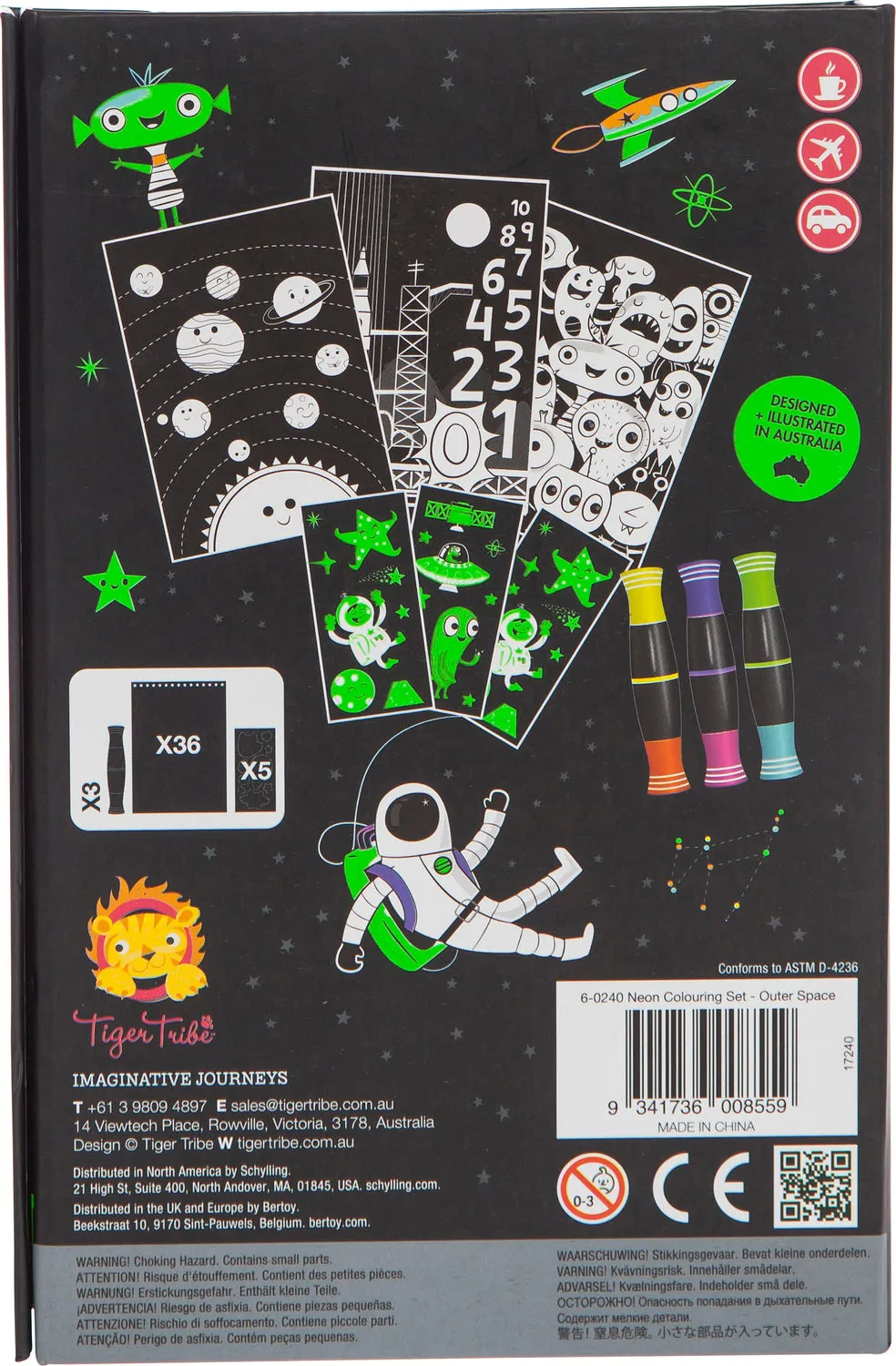 Neon Colouring Set Outer Space