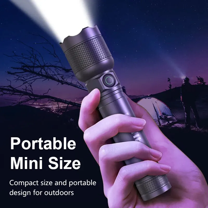Philips Portable Flashlight 550 Lumens Rechargeable LED Flashlights with Aluminum Alloy Material for Self Defense Camping Hiking