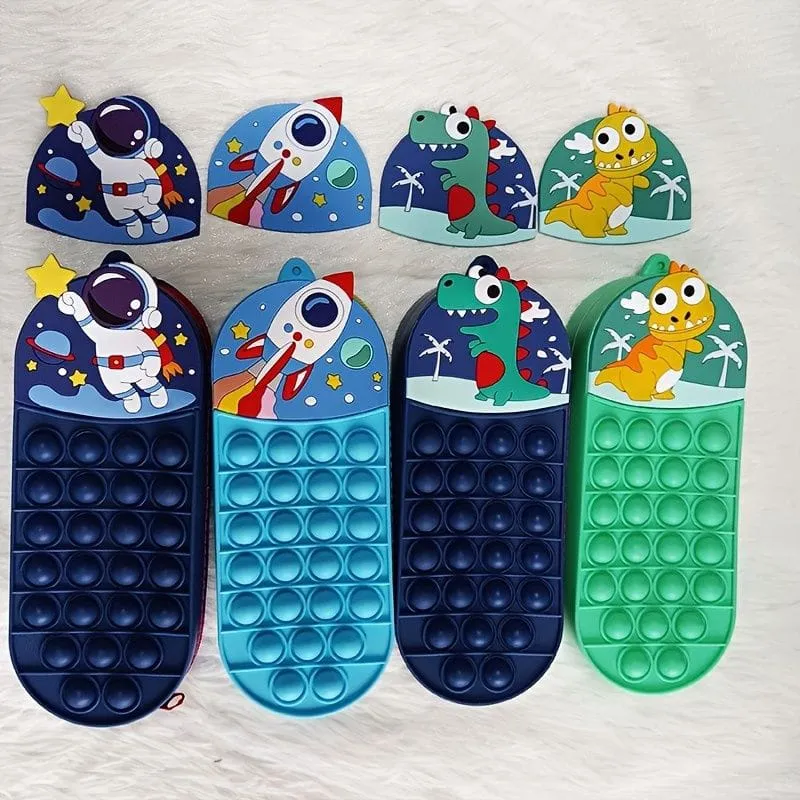 Pop it Stationery Organizer - Dinosaur and Space Design
