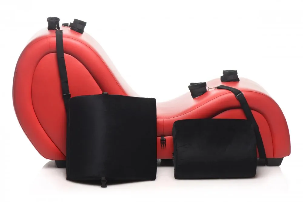 Sex Chaise Lounge with Love Pillows - Red