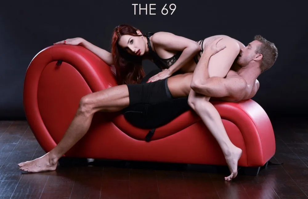 Sex Chaise Lounge with Love Pillows - Red