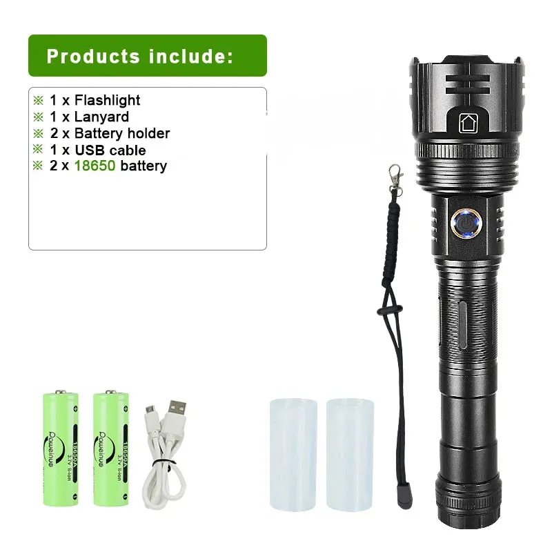 Super Bright Rechargeable Flashlight High Power Led Flashlights Powerful Torch Usb Tactical Lantern Zoom Lighting 1500Meter