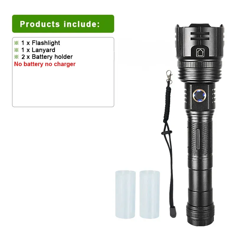 Super Bright Rechargeable Flashlight High Power Led Flashlights Powerful Torch Usb Tactical Lantern Zoom Lighting 1500Meter