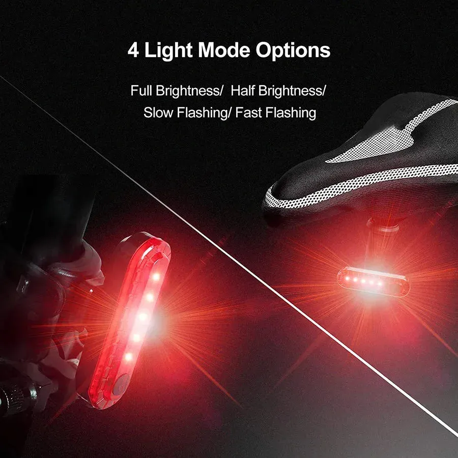 USB Rechargeable Red LED Bicycle Tail Light - Bright Rear Light for Enhanced Cycling Safety at Night