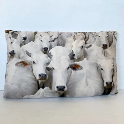 White Cows Throw Pillow