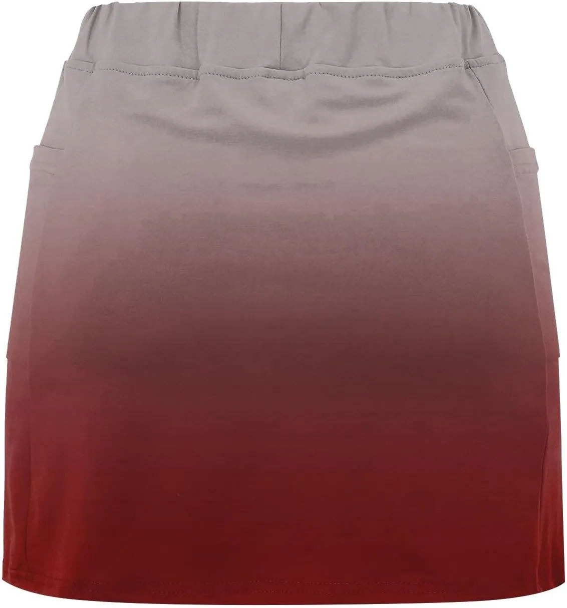 Womens Summer Athletic Culottes 2024 Fashionable Gradient Color Mid Waisted Shorts Pants Double Layer Tennis Yoga Pantskirts